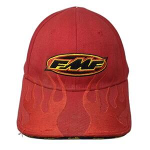 FMF Racing Baseball Cap Red Black Size M A-Flex Embroidered Flame Fitted Hat
